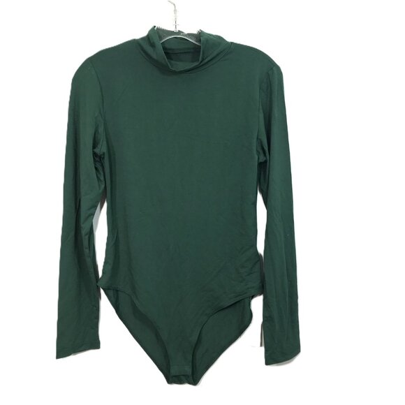 MANGOPOP Bodysuit Mock Turtleneck Green L - Picture 5 of 10